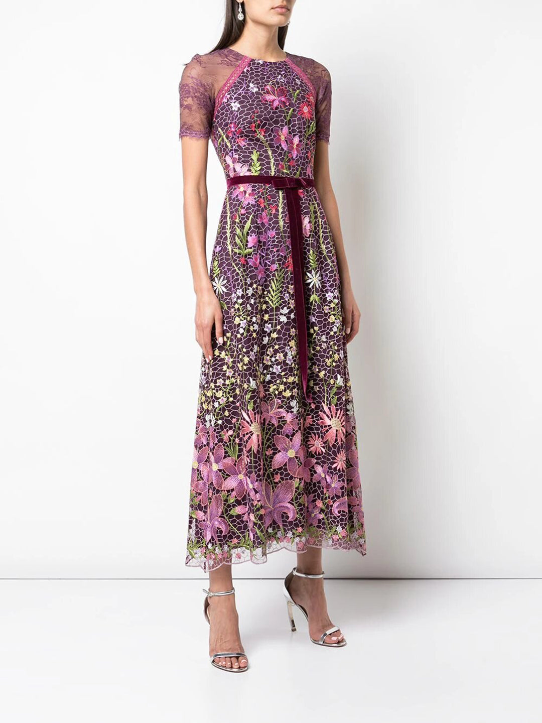 floral embroidered cocktail dress ...